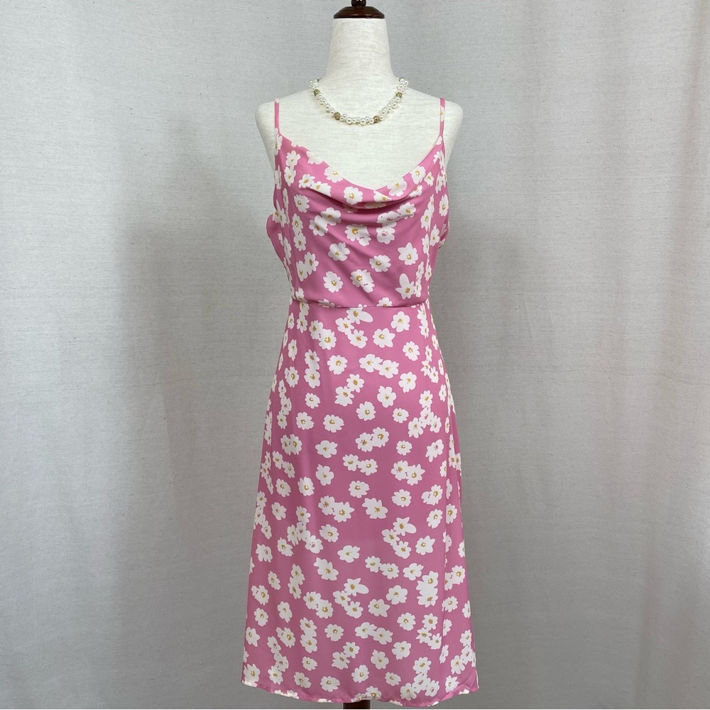 SugarLips Yasmina Floral Print Cowl Neck Slip Dress